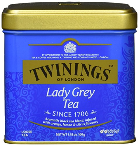 Twinings Lady Grey Tee Dose 100g, Reichhaltige Mischung chinesischer Teesorten mit Orangen- und Zitronenschale, vollendet mit Bergamotte-Aroma. Tea 6er Pack (6 x 100 g) von Twinings