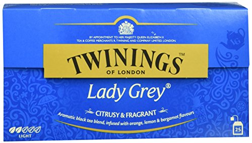 Twinings Lady Grey Tee 50g, Reichhaltige Mischung chinesischer Teesorten mit Orangen- und Zitronenschale, vollendet mit Bergamotte-Aroma. 25 Teebeutel, Tea 2er Pack (2 x 50 g) von Twinings