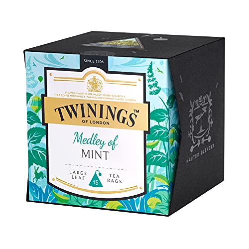 Twinings Platinum Medley of Mint Kräutertee - erfrischender Pfefferminztee aus zwei Arten Pfefferminze im Pyramiden-Teebeutel mit hochwertiger Pfefferminze und grüner Minze, 15 Teebeutel (30 g) von Twinings