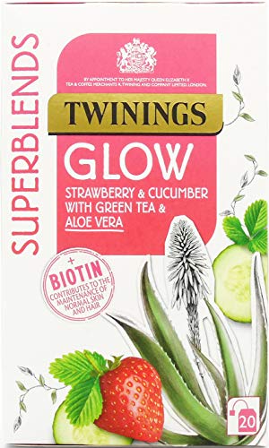 Twinings Superblends - Glow - Strawberry & Cucumber with Green Tea & Aloe Vera 20 Tea Bags 30g von Twinings