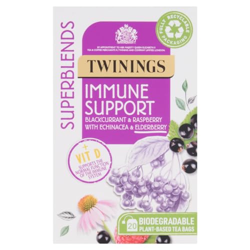 Twinings Superblends Immununterstützung Teebeutel, Schwarze Johannisbeere & Himbeere, 20 Stück von Twinings