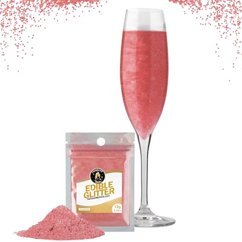 Twinkle my Drink® Essbarer Glitzer für Getränke Rose Gold - Gender Reveal Party Deko Mädchen - Glitzer essbar für Sekt & Likör - vegan, geschmacksneutral - 12g für über 60 Getränke von Twinkle my Drink