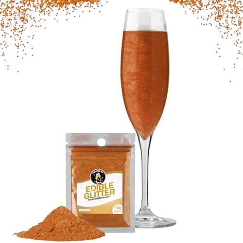 Twinkle my Drink® Essbarer Glitzer für Getränke Kupfer - Halloween Party Deko - Glitzer essbar für Sekt & Likör - vegan, geschmacksneutral - 12g für über 60 Getränke von Twinkle my Drink