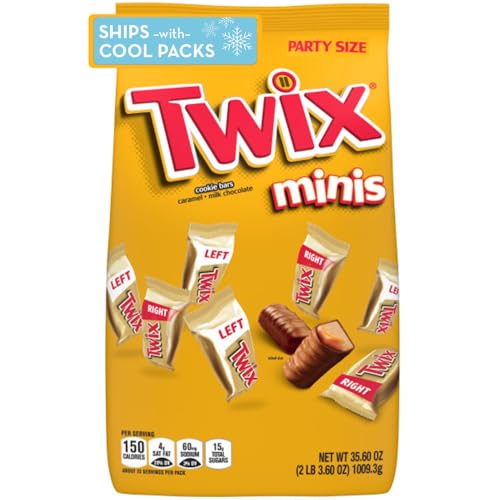 TWIX Caramel Minis Size Chocolate Cookie Bar Candy Bag, 35.6 oz, 95 pieces von Twix
