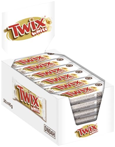 TWIX Doppelriegel White, Schokoriegel, weiße Schokolade, 30x46g TWIX Doppelriegel White, Schokoriegel, weiße Schokolade, 30x46g von Twix