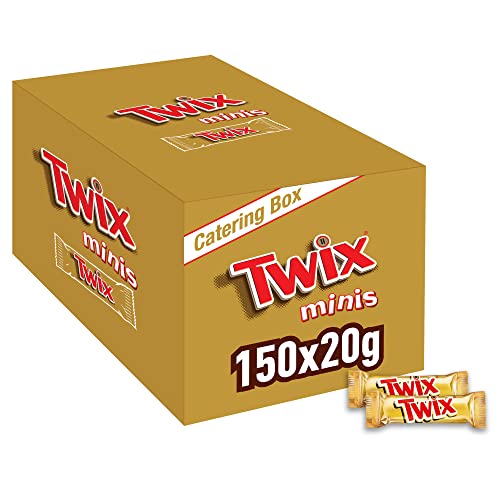 Twix Minis Schokoriegel | Schokolade | Großpackung | Karamell auf knusprigem Keks | 150 x 20g | 3 kg von Twix
