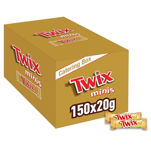 Twix Minis, Schokoriegel, Karamell & Keks, Milchschokolade, Großpackung Schokolade, 150 x 20g, 3kg von Twix