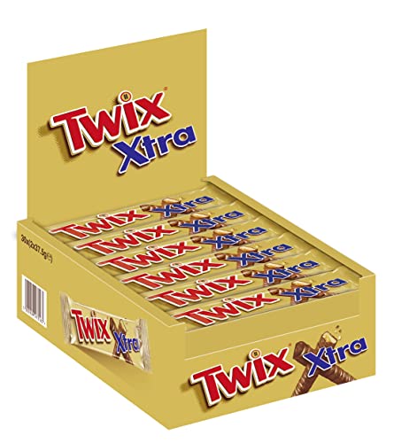 Twix Schokoriegel | Xtra lang, Keks | 30 Doppelriegel in einer Box (30 x 2 x 37,5 g) von Twix