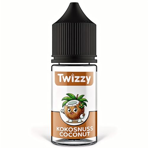 Twizzy Kokosnuss Lebensmittelaroma - 30ml - Intensives Aroma – Ideal zum Backen, in Lebensmitteln & Getränken, auch für Vernebler, Nebelmaschinen, uvm von Twizzy
