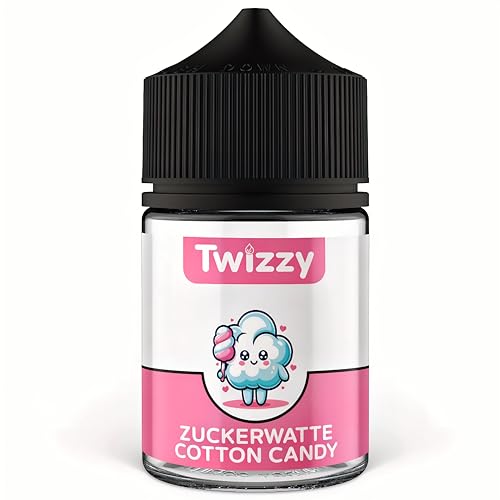 Twizzy Zuckerwatte Lebensmittelaroma -60ml- Intensives Aroma – Ideal zum Backen, in Lebensmitteln & Getränken, auch für Vernebl., Nebelm., uvm von Twizzy