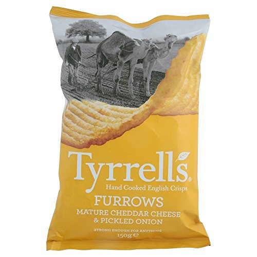 Tyrrells Furrows Hand Gekochte Englisch Crisps - Mature Cheddar & Pickled Onion (150g) - Packung mit 2 von Tyrrells