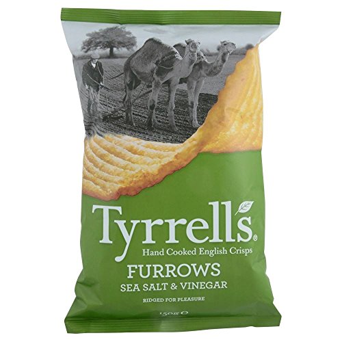 Tyrrells Furrows Hand Gekochte Englisch Crisps - Sea Salt & Vinegar (150g) - Packung mit 2 von Tyrrells