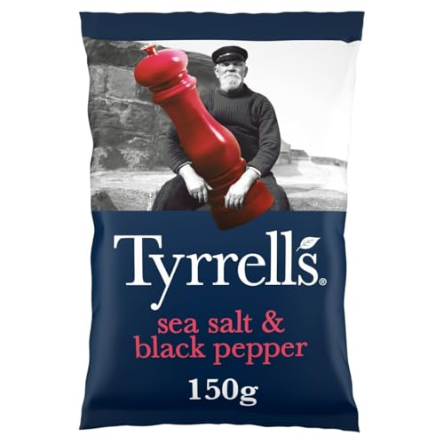 Tyrrells Crisps Meersalz & schwarzer Pfeffer Sharing Crisps 150 g Beutel – handgekocht und gesponnen für einen exquisiten frischen Geschmack. Ohne künstliche Aromen, Farben oder MSG Tyrrells Crisps Meersalz & schwarzer Pfeffer Sharing Crisps 150 g Beutel – handgekocht und gesponnen für einen exquisiten frischen Geschmack. Ohne künstliche Aromen, Farben oder MSG von Tyrrells