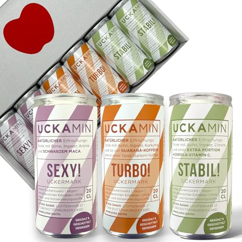 - Testbox - 6 x UCKAMIN alkoholfreie Ingwer-Shots – ohne Zusätze. Inkl. 1,5€ Pfand - der Innovative Ingwershot in der Dose. von UCKA