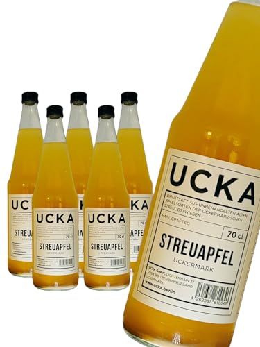 UCKA Apfelsaft, wie früher - aber für heute! - 100% Direktsaft aus alten Apfelsorten - Alkoholfrei, vegan, ohne Zuckerzusatz (inkl. Pfand - 6 x700ml) von UCKA