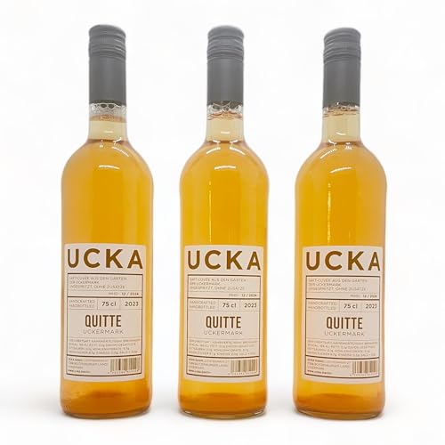 UCKA Quittensaft-Cuvee, Eine Alkoholfreie Alternative, 100% Direktsaft, Regional, Ohne Zuckerzusatz, Ohne Chemische Zusätze, Vegan, 3er Packung (3 x750ml)… von UCKA