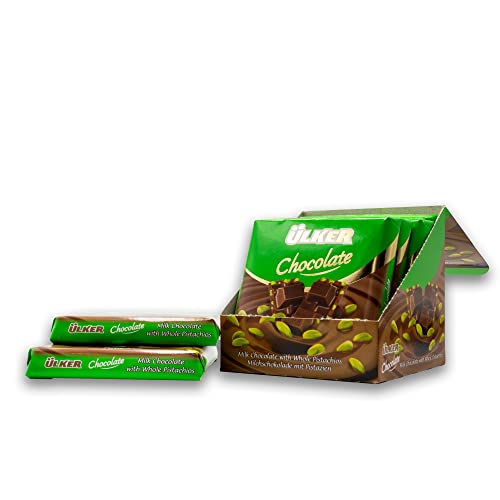ÜLKER Vollmilchschokolade mit ganzen Pistazien - Türkische Süssigkeit mit und Vollmilchschokolade - Halal Süßigkeiten zum Mitnehmen in Tasche/Lunchbox oder als Adventskalender Süßigkeit - 6 x 65 g ÜLKER Vollmilchschokolade mit ganzen Pistazien - Türkische Süssigkeit mit und Vollmilchschokolade - Halal Süßigkeiten zum Mitnehmen in Tasche/Lunchbox oder als Adventskalender Süßigkeit - 6 x 65 g von ÜLKER