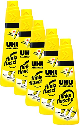 UHU 46315 - Alleskleber flinke Flasche 90 g (5, 90g Flasche) von UHU