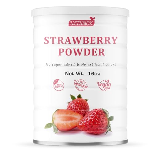Hochwertiges getrocknetes Erdbeerpulver, 0,5 kg, 100 % natürliches Erdbeerpulver zum Backen, keine Zusatzstoffe. von ULTHMOK