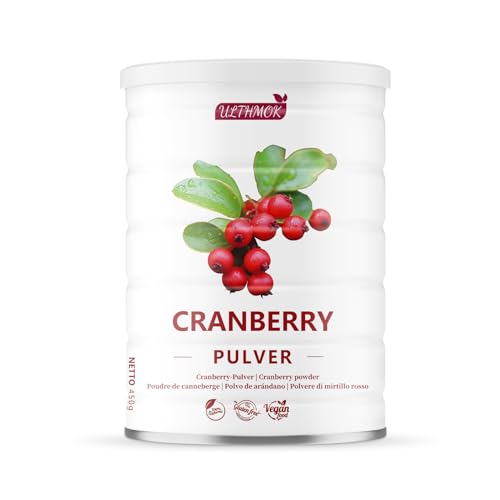 Premium Cranberry Pulver 450g - Zerstäubter Saft-Trocknung, 100% natürliche Wild-Cranberries, keine Zusatzstoffe, kein zusätzlicher Zucker von ULTHMOK
