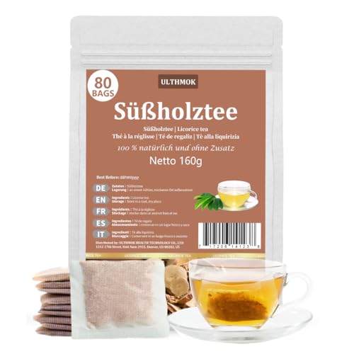 Süßholzwurzel Tee Lakritze Tee mit 80 Teebeuteln - Duftender, chinesischer Gesundheitstee, Pflanzentee ohne Zusätze Süßholzwurzel Tee Lakritze Tee mit 80 Teebeuteln - Duftender, chinesischer Gesundheitstee, Pflanzentee ohne Zusätze von ULTHMOK
