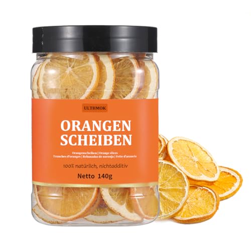 ULTHMOK Hochwertige Getrocknete Orangenscheiben - 140g, 100% Natürlich und Ohne Zusatzstoffe, Kein Zuckerzusatz, Ideal für Tee, Kuchen und Joghurt von ULTHMOK