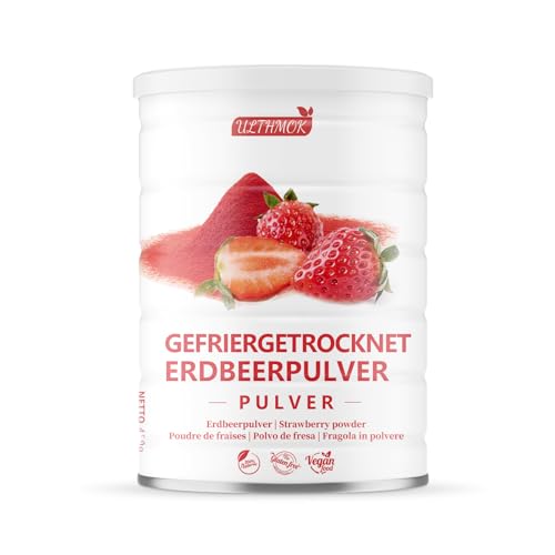 ULTHMOK Hochwertiges Getrocknetes Erdbeerpulver - 0,5 kg, 100% Natürliches Erdbeerpulver zum Backen, Keine Zusatzstoffe von ULTHMOK