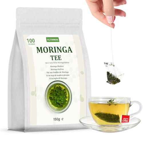 ULTHMOK Moringa Tee 100 teebeutel, 100% Natur, Keine Zusatzstoffe, Kräuterteebeutel für Gesunden Genuss von ULTHMOK