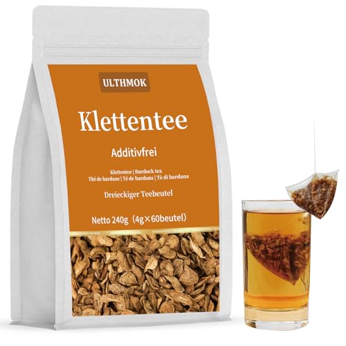 ULTHMOK Premium Klettenwurzel Teebeutel 60 Teebeutel/180g,Burdock Root Tea 100% Natürlicher Kletten-Tee, Keine Zusatzstoffe, Koffeinfrei von ULTHMOK