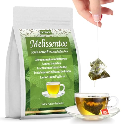 Zitronenmelisse Tee | Melissee 50 Teebeutel | Natürlicher Lemon Balm Leaf Tea | Lipton Tea，Verdauung und entspannbarer Kräutertee von ULTHMOK