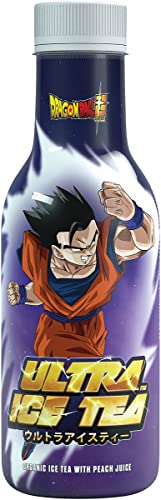 ULTRA ICE TEA Bio Eistee – Veganes Schwarzteegetränk mit dem Dragon Ball Charakter Gohan – Erfrischender Pfirsich-Geschmack – 1 x 500 ml Einweg von ULTRA ICE TEA