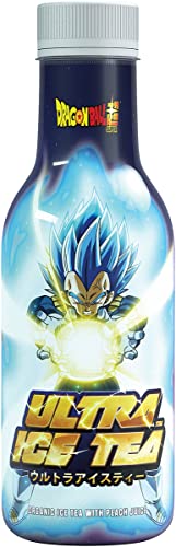 ULTRA ICE TEA Bio Eistee – Veganes Schwarzteegetränk mit dem Dragon Ball Charakter Vegeta – Erfrischender Pfirsich-Geschmack – 1 x 500 ml Einweg von ULTRA ICE TEA