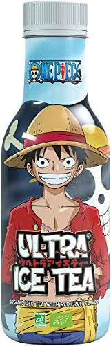 ULTRA ICE TEA Bio Eistee – Veganer Früchtetee mit dem One Piece Charakter Luffy – Fruchtiger Hibiskusblütengeschmack – 1 x 500 ml Einweg von ULTRA ICE TEA