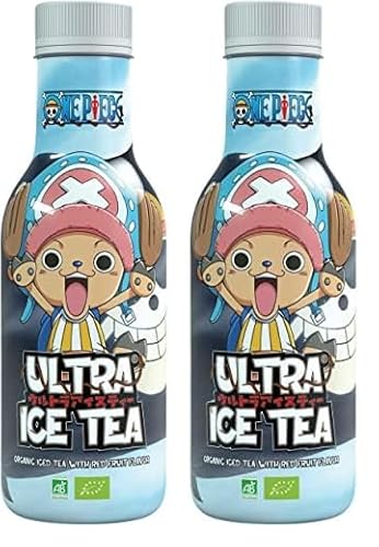 ULTRA ICE TEA Bio Eistee - Veganer Früchtetee mit dem One Piece Charakter Chopper - Fruchtiger Hibiskusblütengeschmack – 1 x 500 ml Einweg (Packung mit 2) von ULTRA ICE TEA