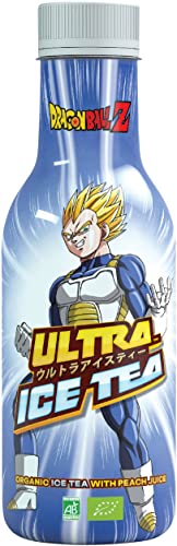ULTRA ICE TEA Bio Eistee – Veganes Schwarzteegetränk mit dem Dragon Ball Charakter Vegeta – Erfrischender Pfirsich-Geschmack – 1 x 500 ml Einweg von ULTRA ICE TEA