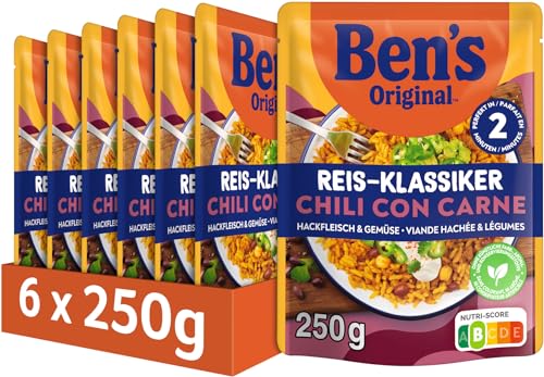 BEN’S ORIGINAL Ben's Original Express Chili con Carne Fertiggerichte Hackfleisch & Gemüse, Risotto, Lateinamerika, 6 Packungen (6 x 250g) von Ben's Original