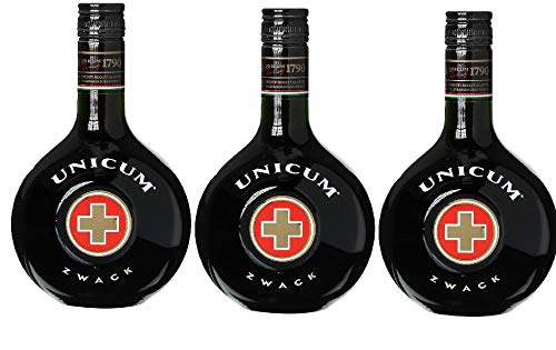 3 Flaschen a 0,7l Unicum Zwack Kräuterlikör a 700ml 40% vol. von UNICUM