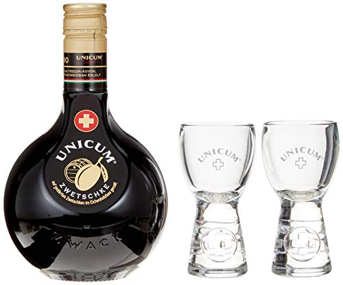 Unicum Zwetschke in Geschenkpackung mit zwei Gläsern (1 x 0.7 l) von UNICUM