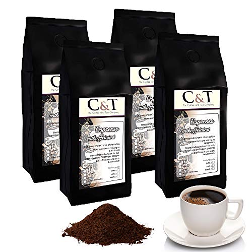 Espresso entkoffeiniert - ESPRESSO CREMA- Kaffee entcoffeiniert 4 x 500g gemahlen von UNSER ESPRESSO