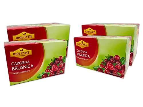Früchtetee aus den Bergen der Alpen - Bester Kräutertee mit Cranberry-Geschmack 4 Packungen mit 20 Beuteln (80 Teebeutel) (Magic Cranberry Tea Bags - 80 Beutel) von UPSY