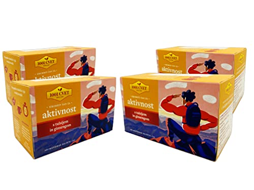 Kräutertee aus den Bergen der Alpen Sleep Tea oder Activity Tea - 4 Packungen mit 20 Beuteln (80 Teebeutel) (Activity 80 Beutel) von UPSY