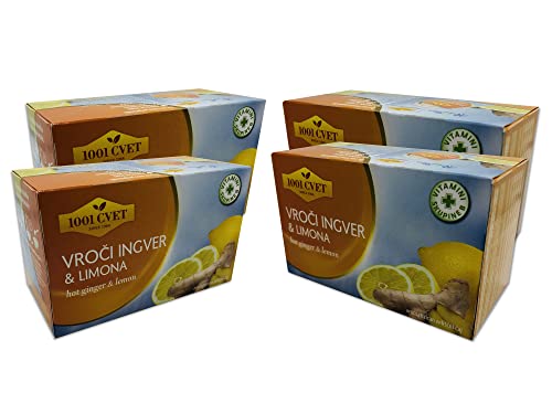 Kräutertee aus den Bergen der Alpen, heißer Tee mit Ingwer und Zitrone, 4 Packungen mit 20 Beuteln (80 Teebeutel) von UPSY