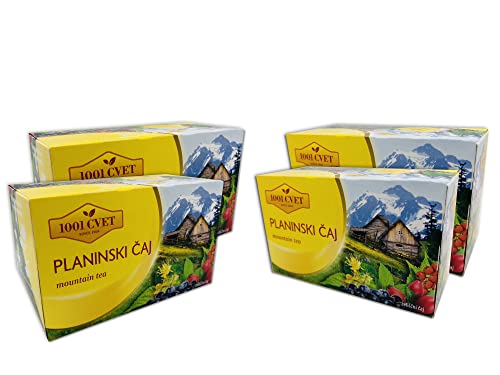 Kräutertee aus den Bergen der Alpen, Bergtee, 4 Packungen mit 20 Beuteln (80 Teebeutel) von UPSY
