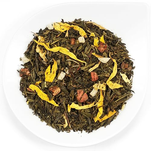 URBANTEADEALERS Die Acht Schätze des Shaolin, Teemischung mit Kräutern und Fruchtstücken, aromatisiert mit Erdbeer-Ananas-Geschmack, 50g von URBANTEADEALERS