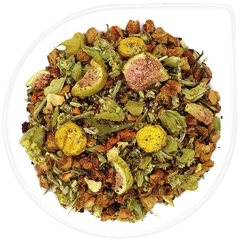 URBANTEADEALERS Griechischer Bergtee Pfirsich Feige Aromatisierte Kräuterteemischung mit Pfirsich-Feige-Geschmack, 250g von URBANTEADEALERS