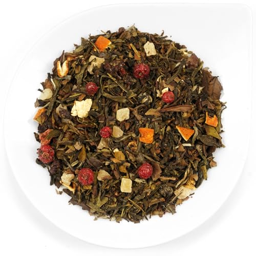 URBANTEADEALERS Tempel der Götter® Teemischung mit Fruchtstücken, aromatisiert mit Lychee-Pfirsich-Geschmack, 250g von URBANTEADEALERS