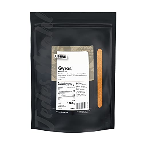 UBENA Gyros Gewürzsalz im wiederverschließbaren Vorratsbeutel, 1er Pack (1 x 1.3 kg) von Ubena Foodservice