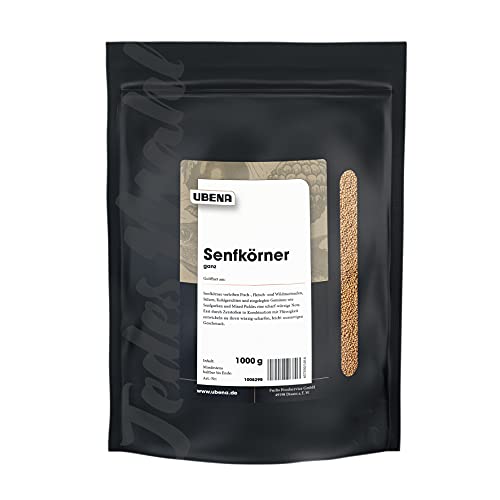 UBENA Senfkörner ganz im wiederverschließbaren Vorratsbeutel, 2er Pack (2 x 1 kg) von Ubena