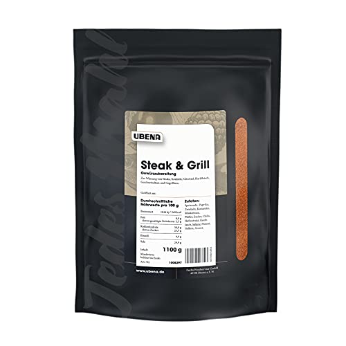 UBENA Steak & Grill Gewürzzubereitung im wiederverschließbaren Vorratsbeutel, 1er Pack (1 x 1.1 kg) von Ubena