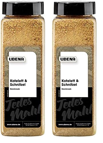 Ubena Kotelett & Schnitzel Gewürzsalz Schnitzelgewürz Fleisch-Gewürzmischung, Würz-Salz in der 800 g Vorratsdose, für leckere saftige Schnitzel, Menge: 1 Stück (Packung mit 2) von Ubena